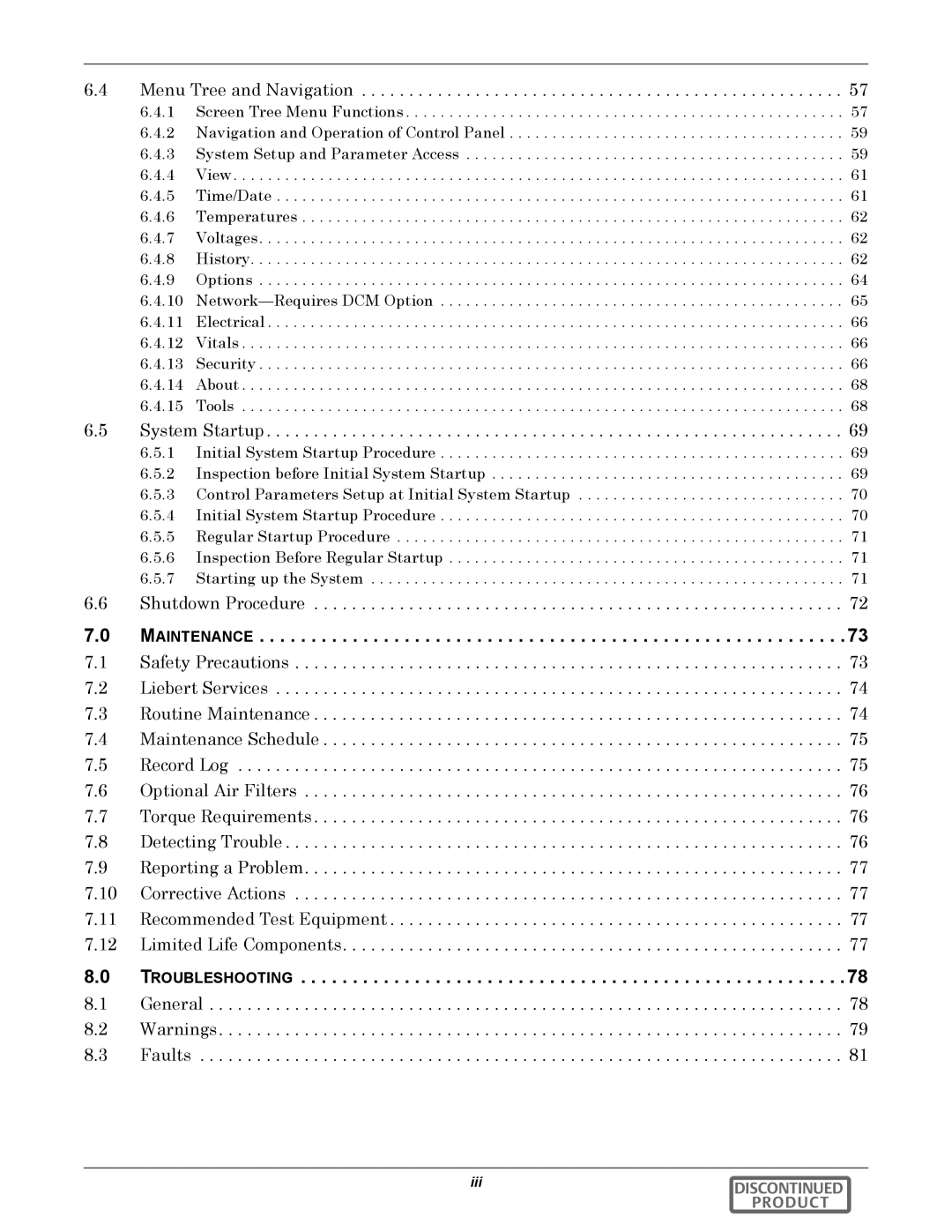 Emerson 540VDC manual Maintenance, Troubleshooting 