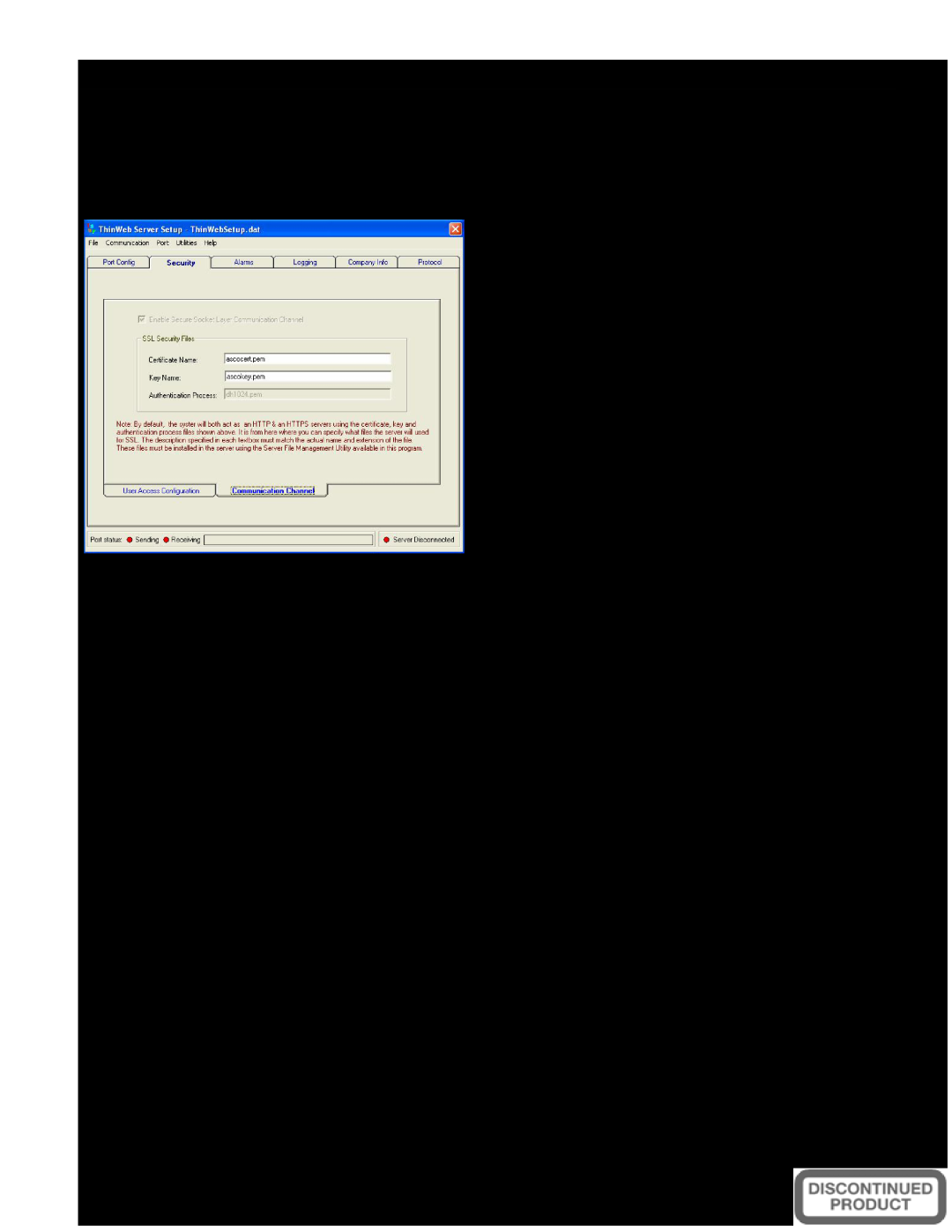 Emerson A5510, 5500 SERIES installation manual Thin Web Server, SSL Certificate & Private Key Files 