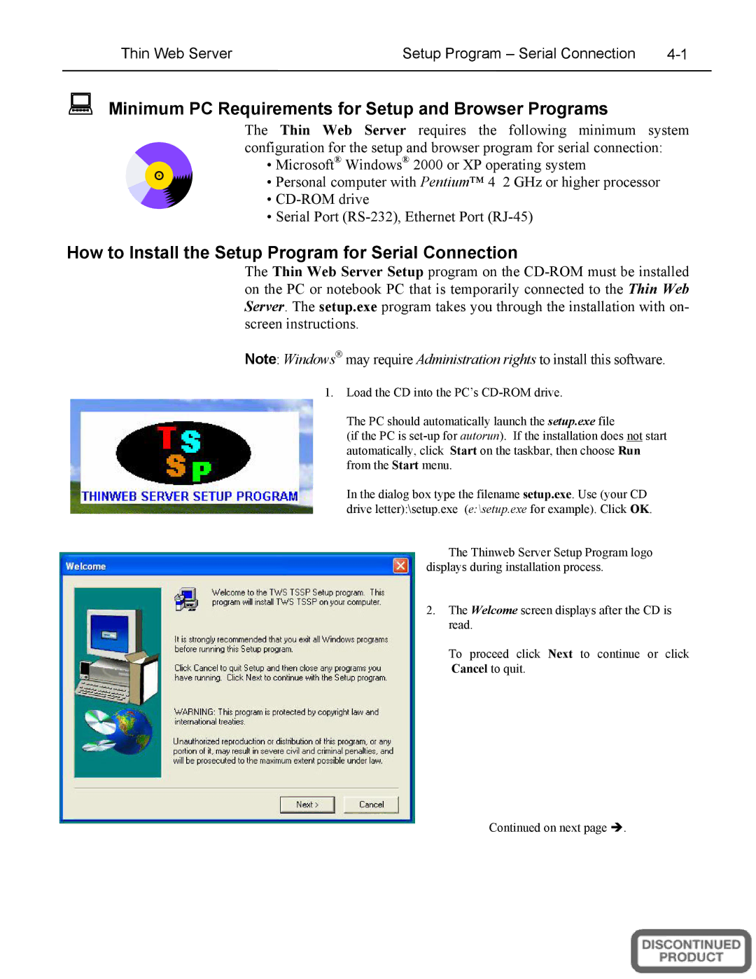 Emerson 5500 SERIES, A5510 installation manual  Minimum PC Requirements for Setup and Browser Programs 