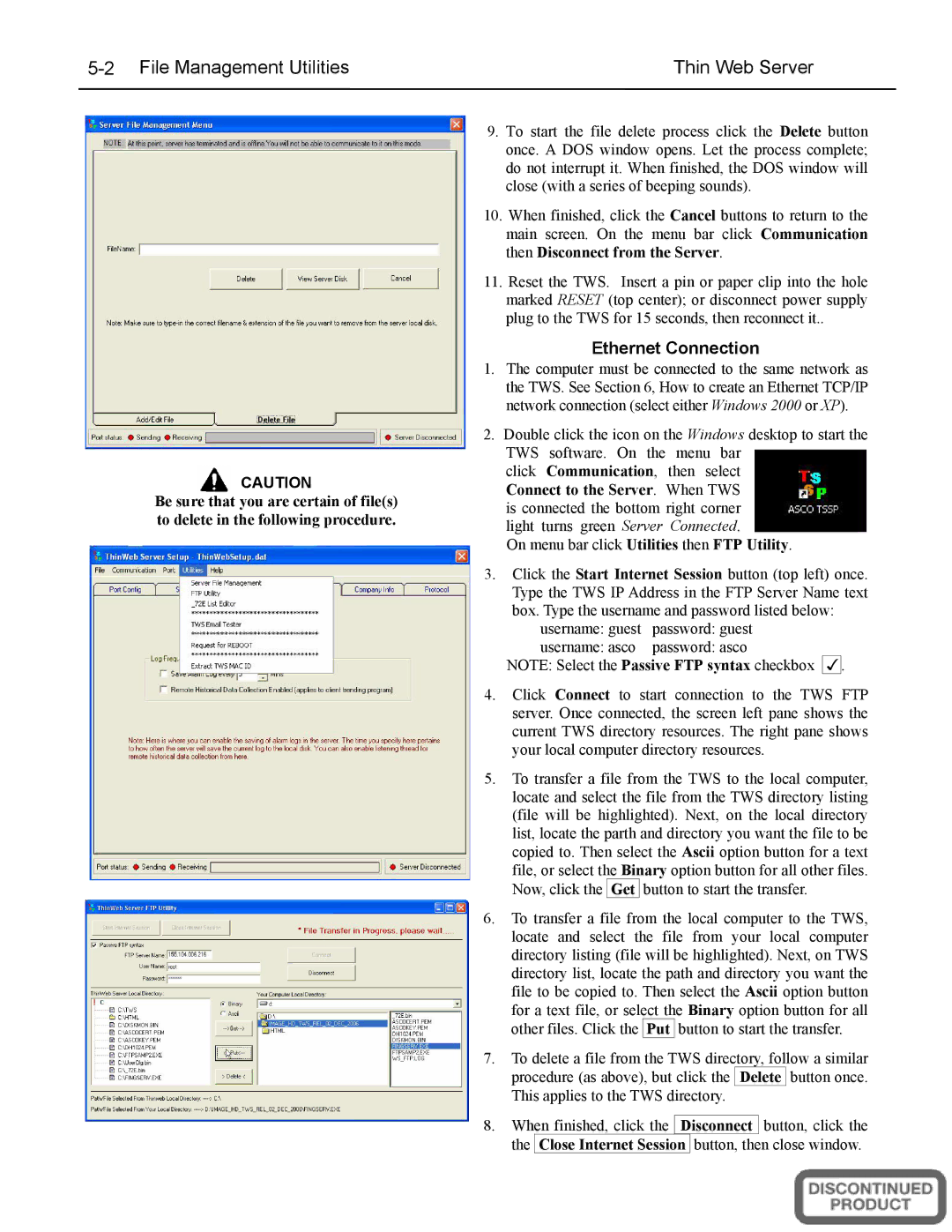 Emerson 5500 SERIES, A5510 installation manual Thin Web Server, Ethernet Connection 