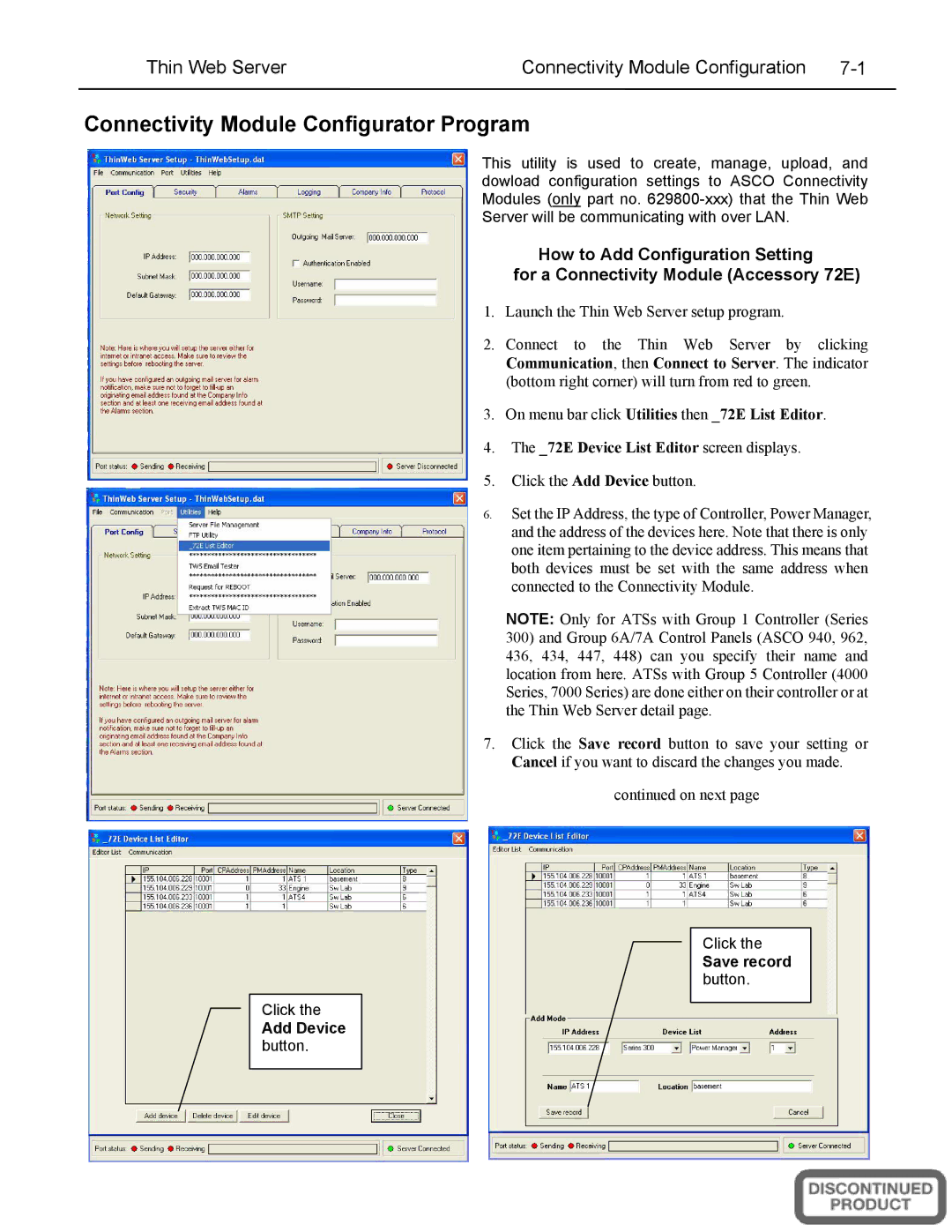 Emerson 5500 SERIES, A5510 Connectivity Module Configurator Program, Thin Web Server Connectivity Module Configuration 