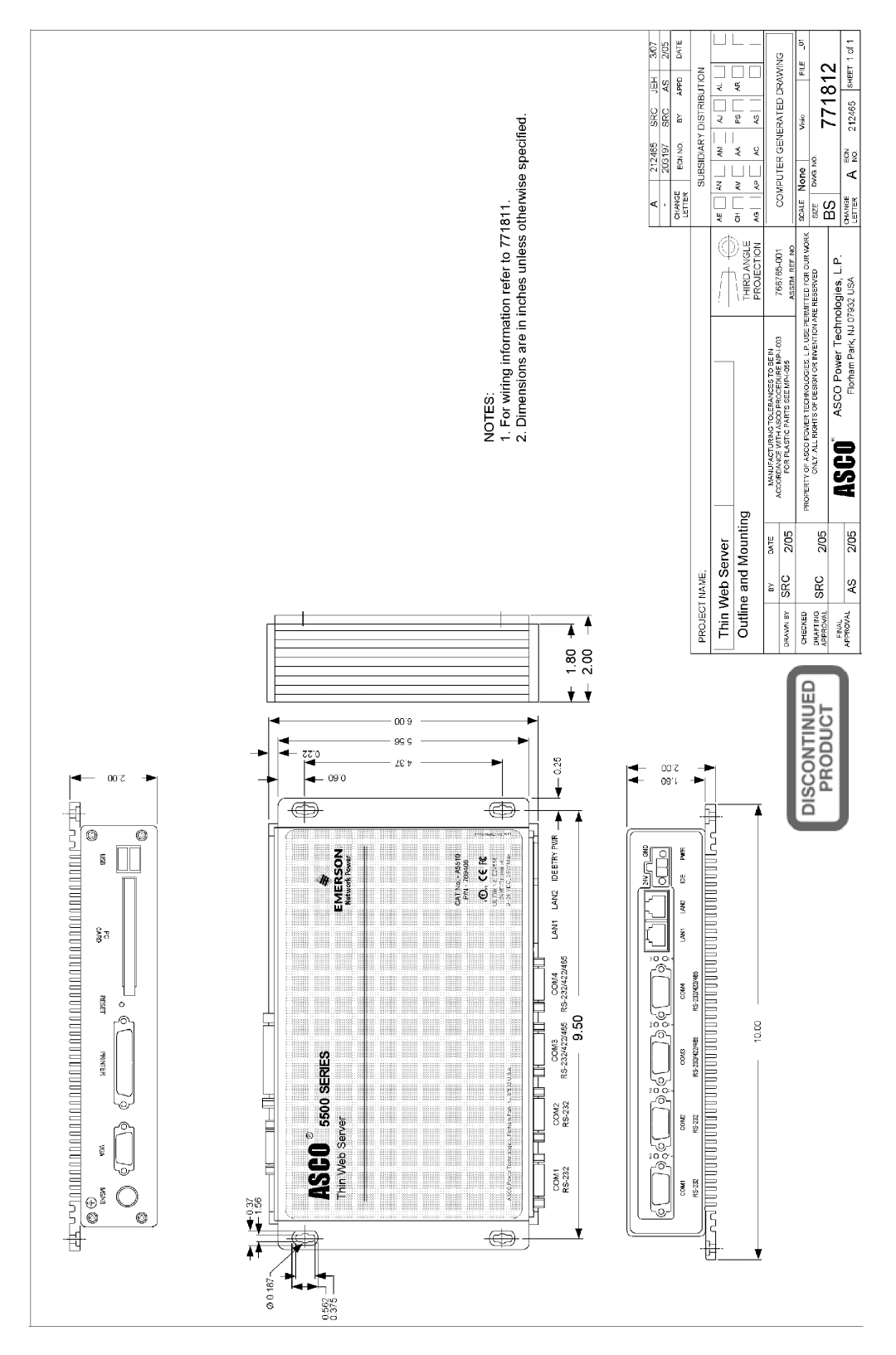 Emerson 5500 SERIES, A5510 installation manual 