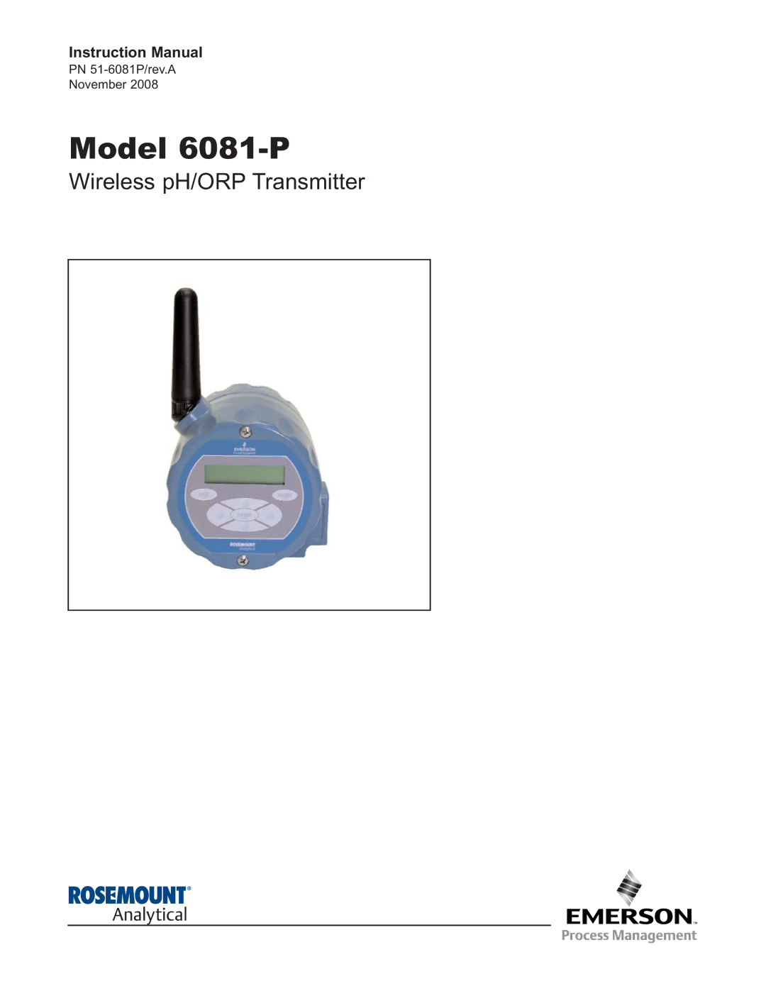 Emerson instruction manual Model 6081-P 