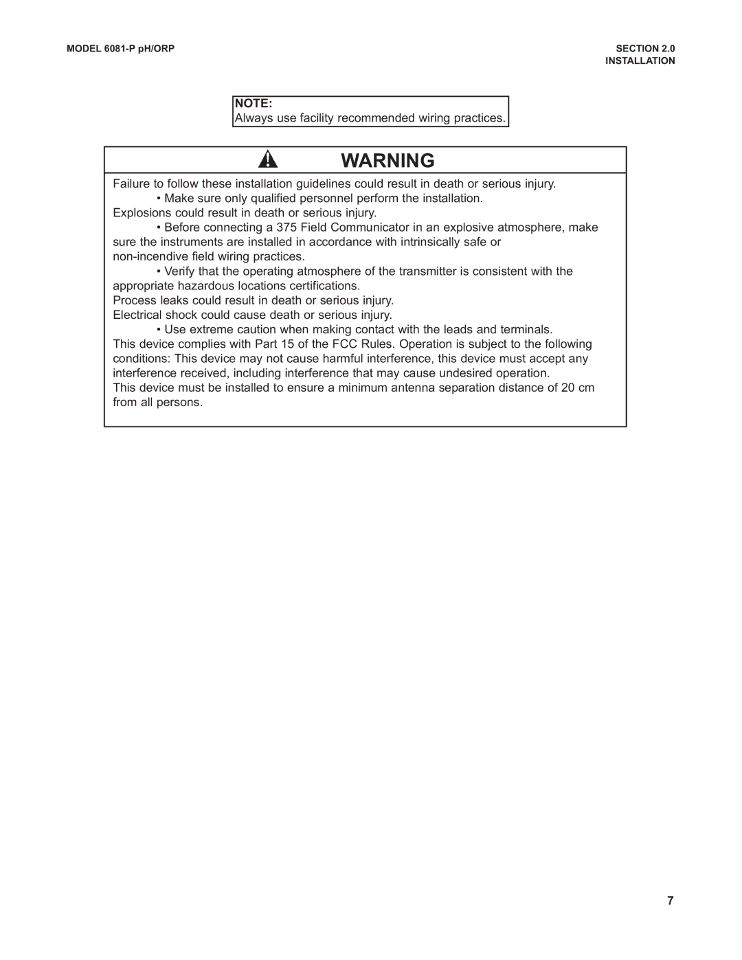 Emerson 6081-P instruction manual Section 