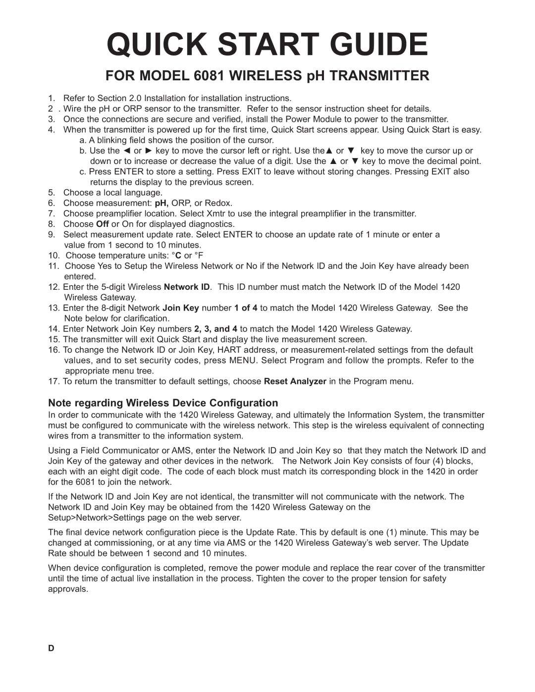 Emerson 6081-P instruction manual Quick Start Guide 