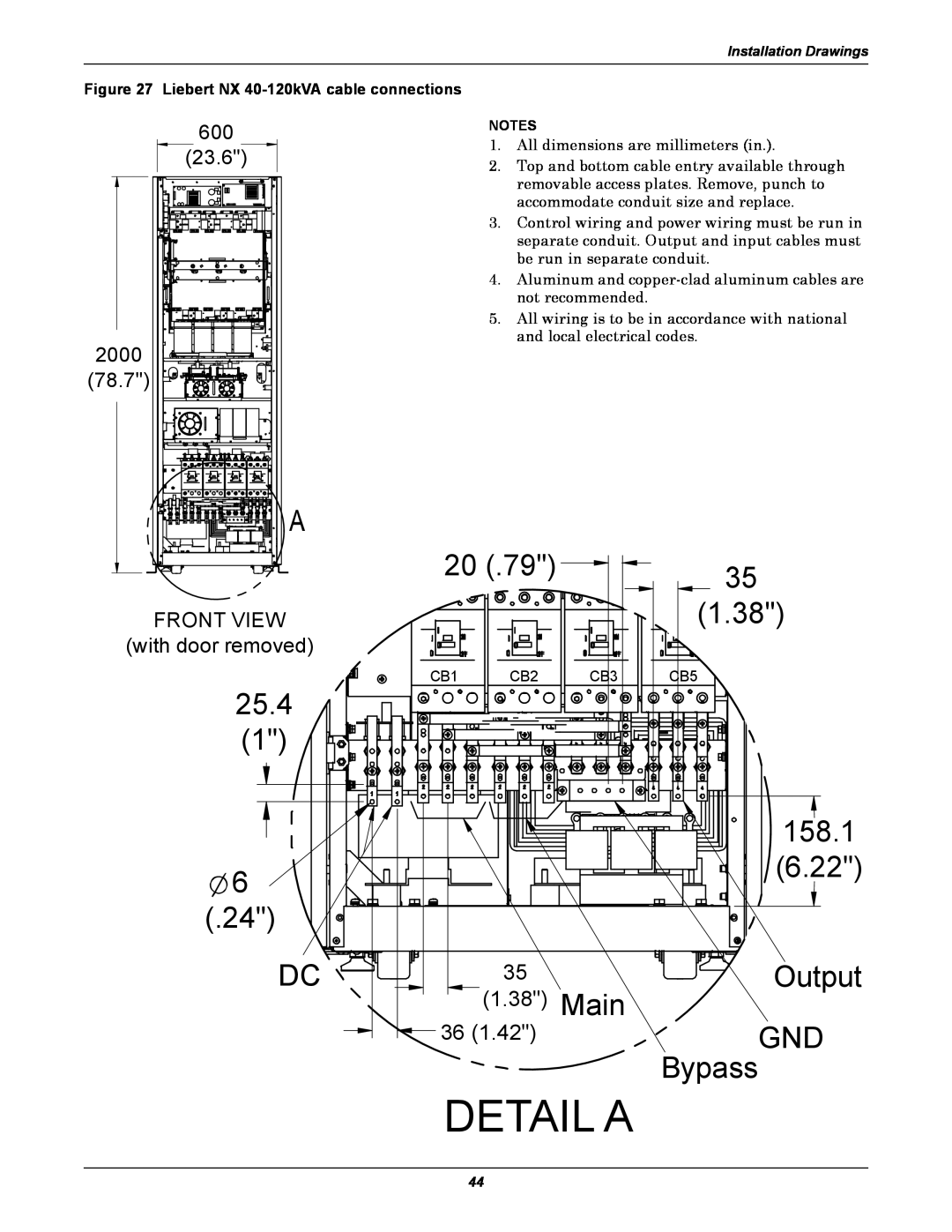 Emerson 60HZ, 480V user manual Detail A 