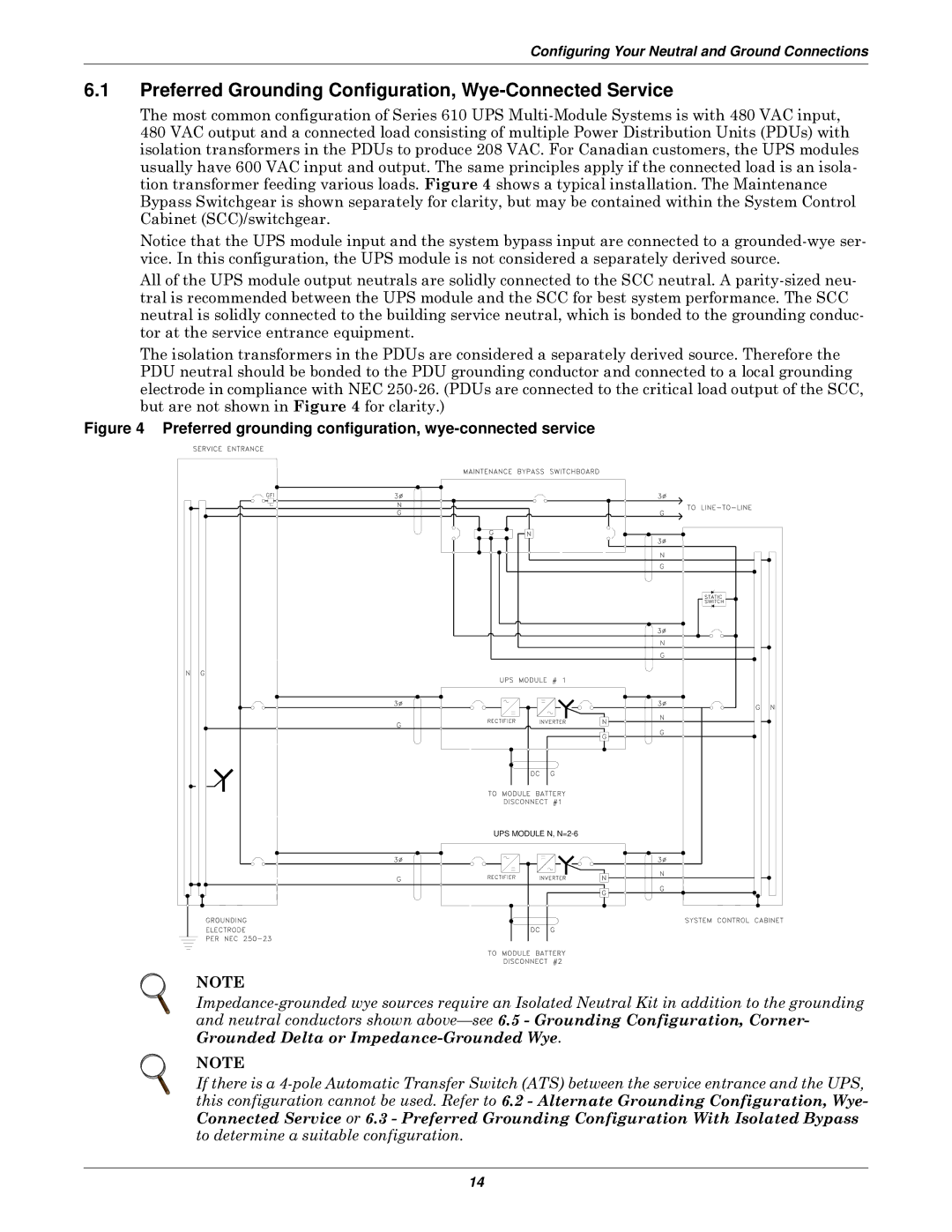 Emerson 610 installation manual Preferred Grounding Configuration, Wye-Connected Service 