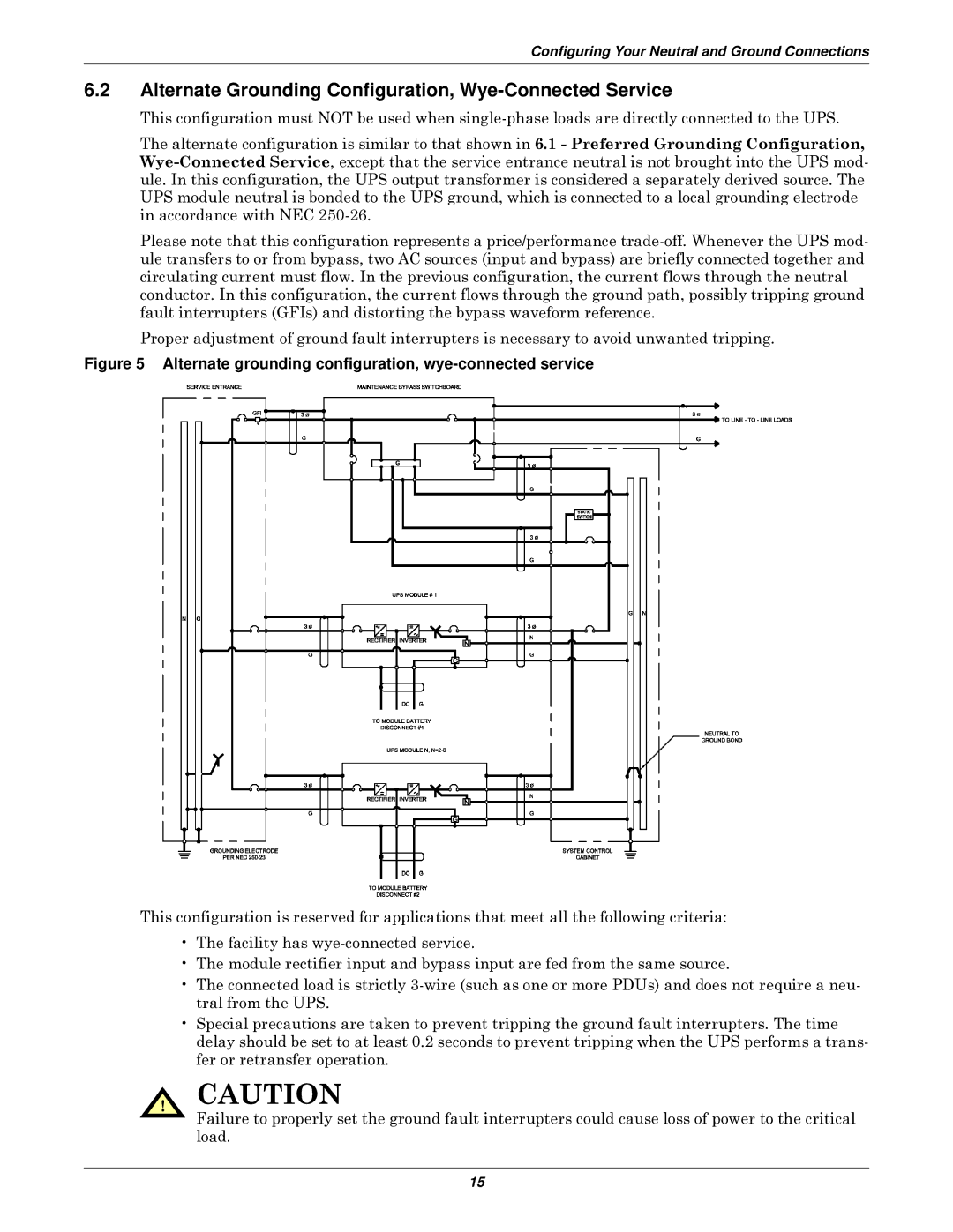 Emerson 610 installation manual Alternate Grounding Configuration, Wye-Connected Service 