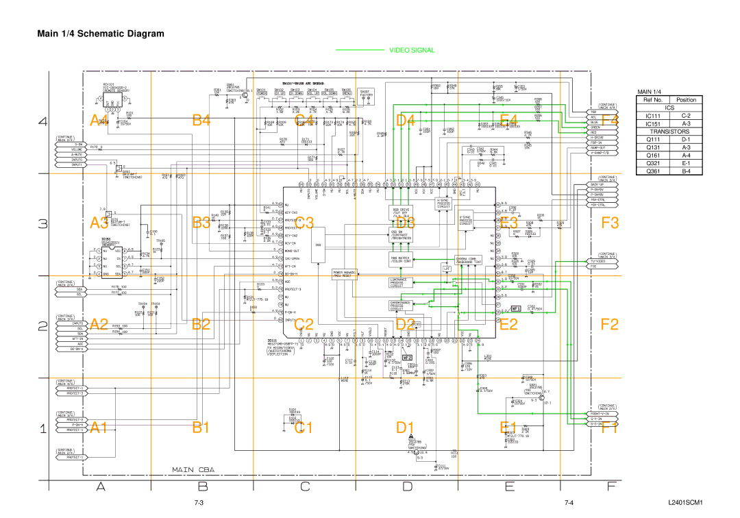 Emerson 6420FE service manual Main 1/4 Schematic Diagram, L2401SCM1 