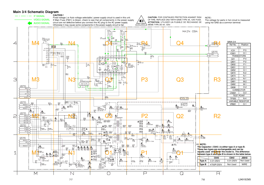 Emerson 6420FE service manual Main 3/4 Schematic Diagram, L2401SCM3 