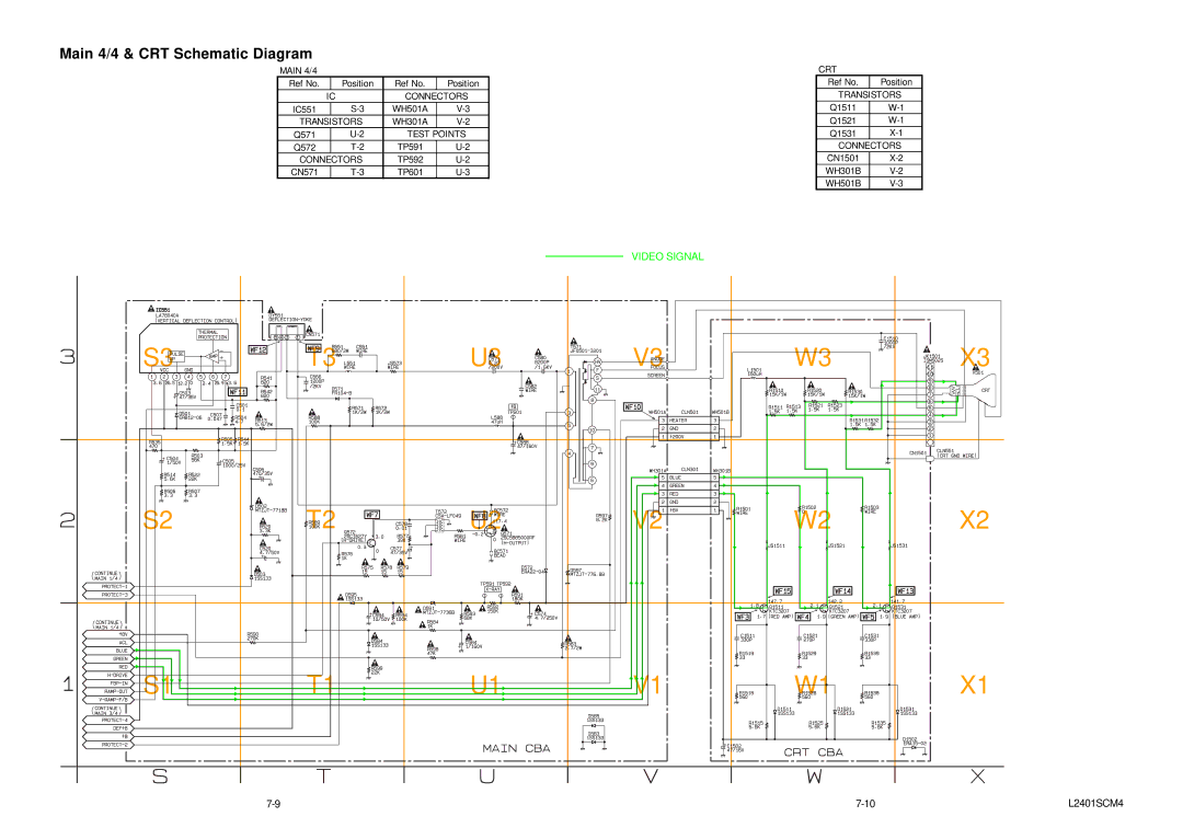 Emerson 6420FE service manual Main 4/4 & CRT Schematic Diagram, Main 4/4 Ref No Position 