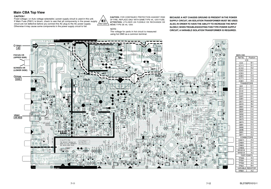 Emerson 6420FE service manual Main CBA Top View, BL2700F01012-1 