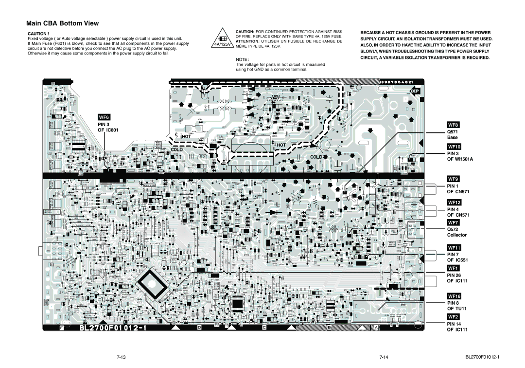 Emerson 6420FE service manual Main CBA Bottom View 