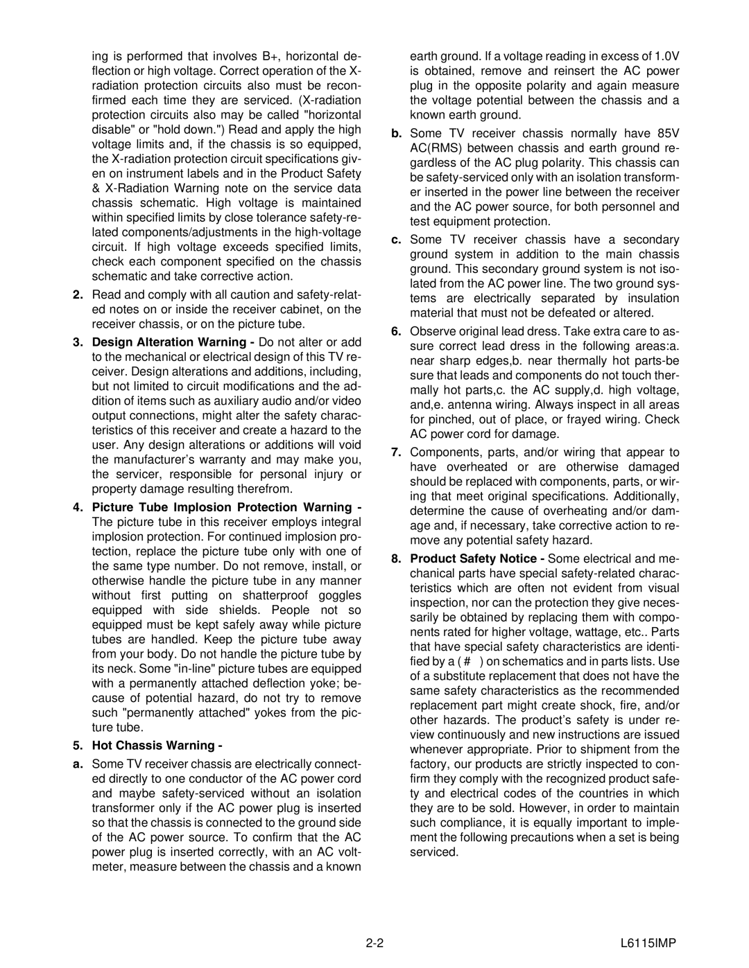 Emerson 6420FE service manual L6115IMP 