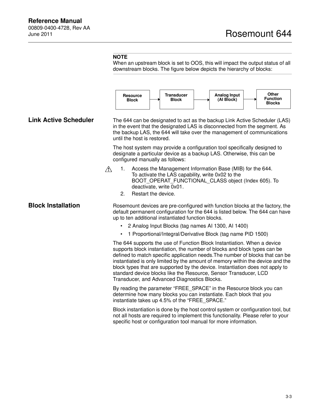 Emerson 644 manual Link Active Scheduler Block Installation, Resource Transducer Analog Input Other 