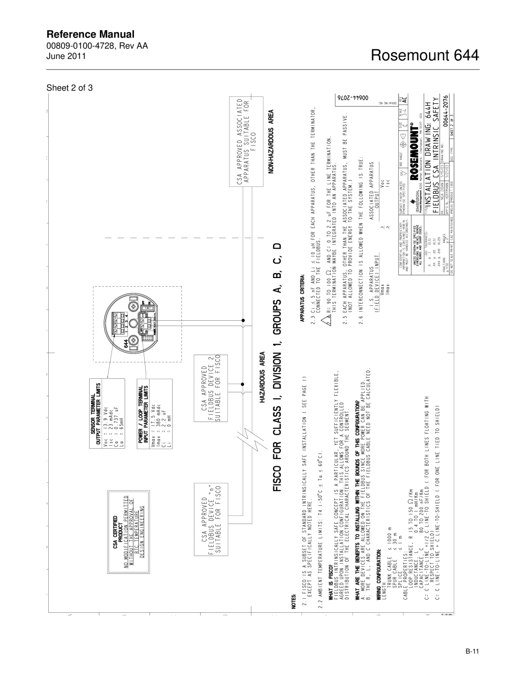 Emerson 644 manual 00809-0100-4728, Rev AA June Sheet 2 