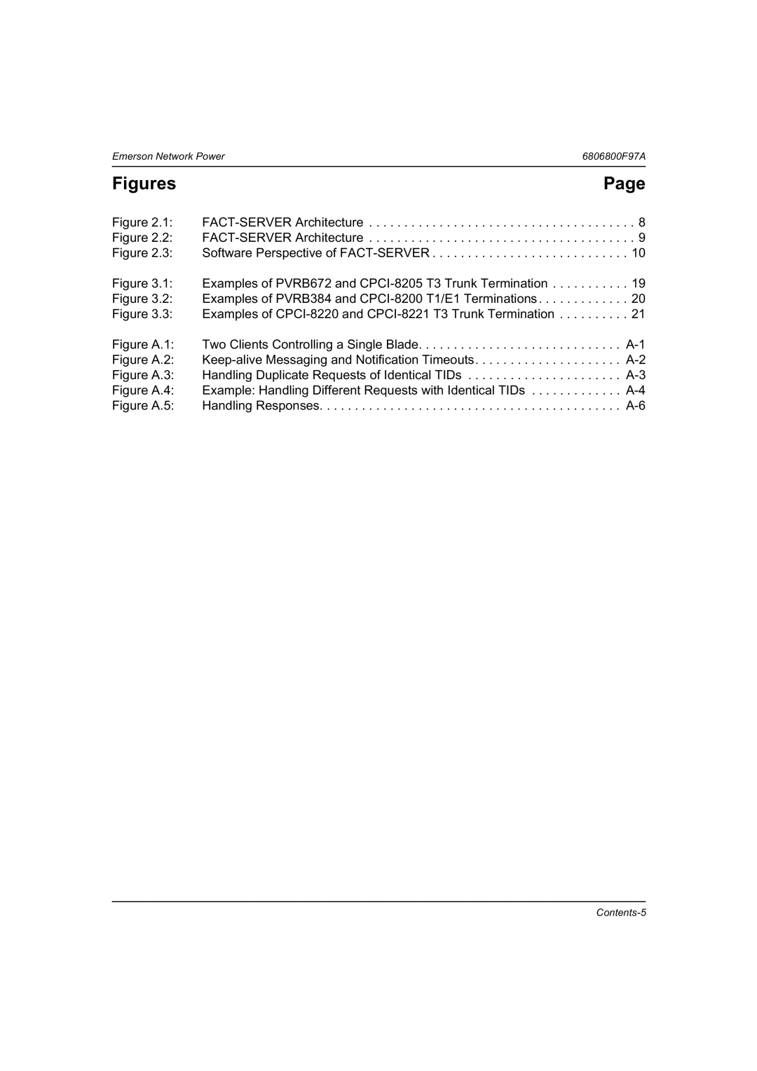 Emerson 6806800F97A manual Figures, Examples of CPCI-8220 and CPCI-8221 T3 Trunk Termination 