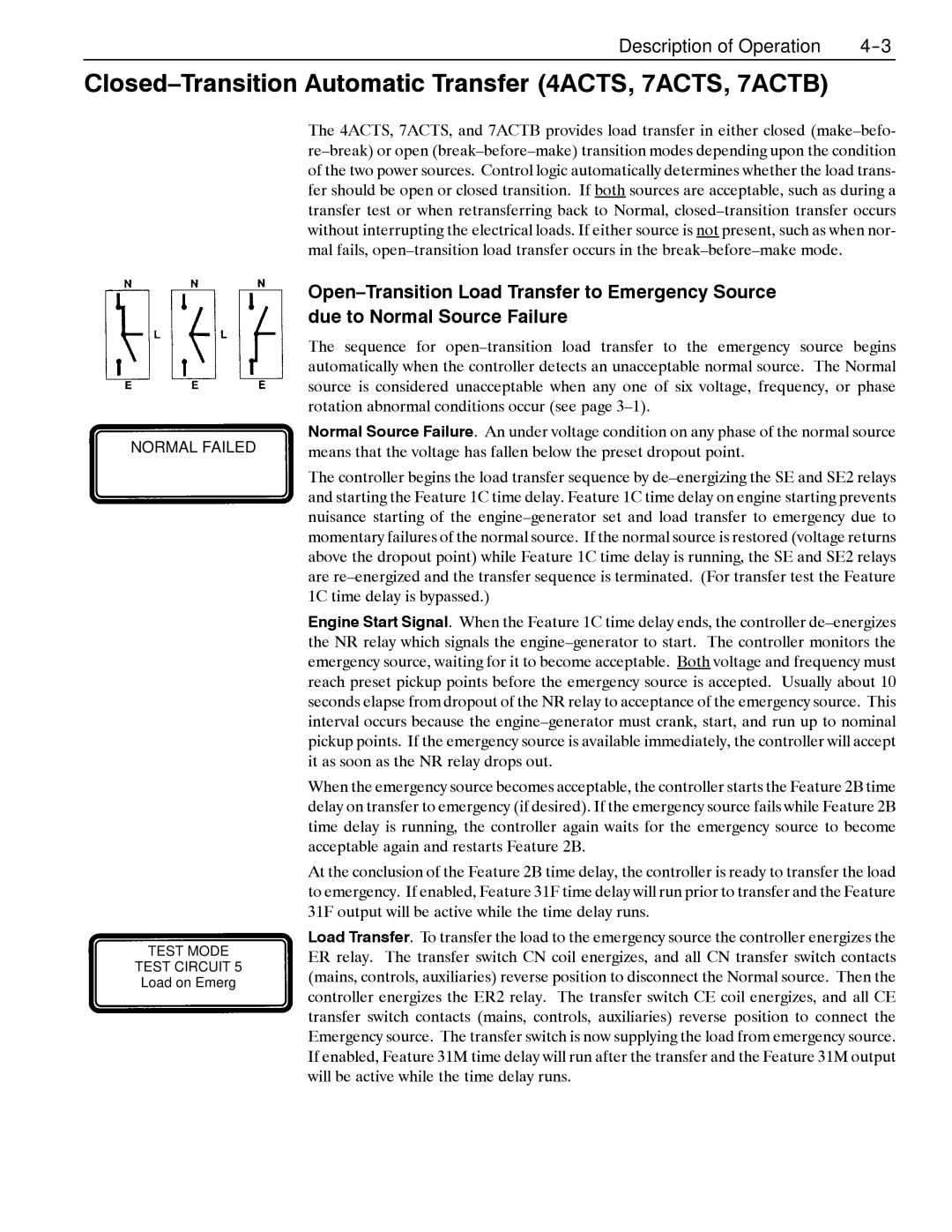 Emerson 4000, 7000 appendix Closed-Transition Automatic Transfer 4ACTS, 7ACTS, 7ACTB 
