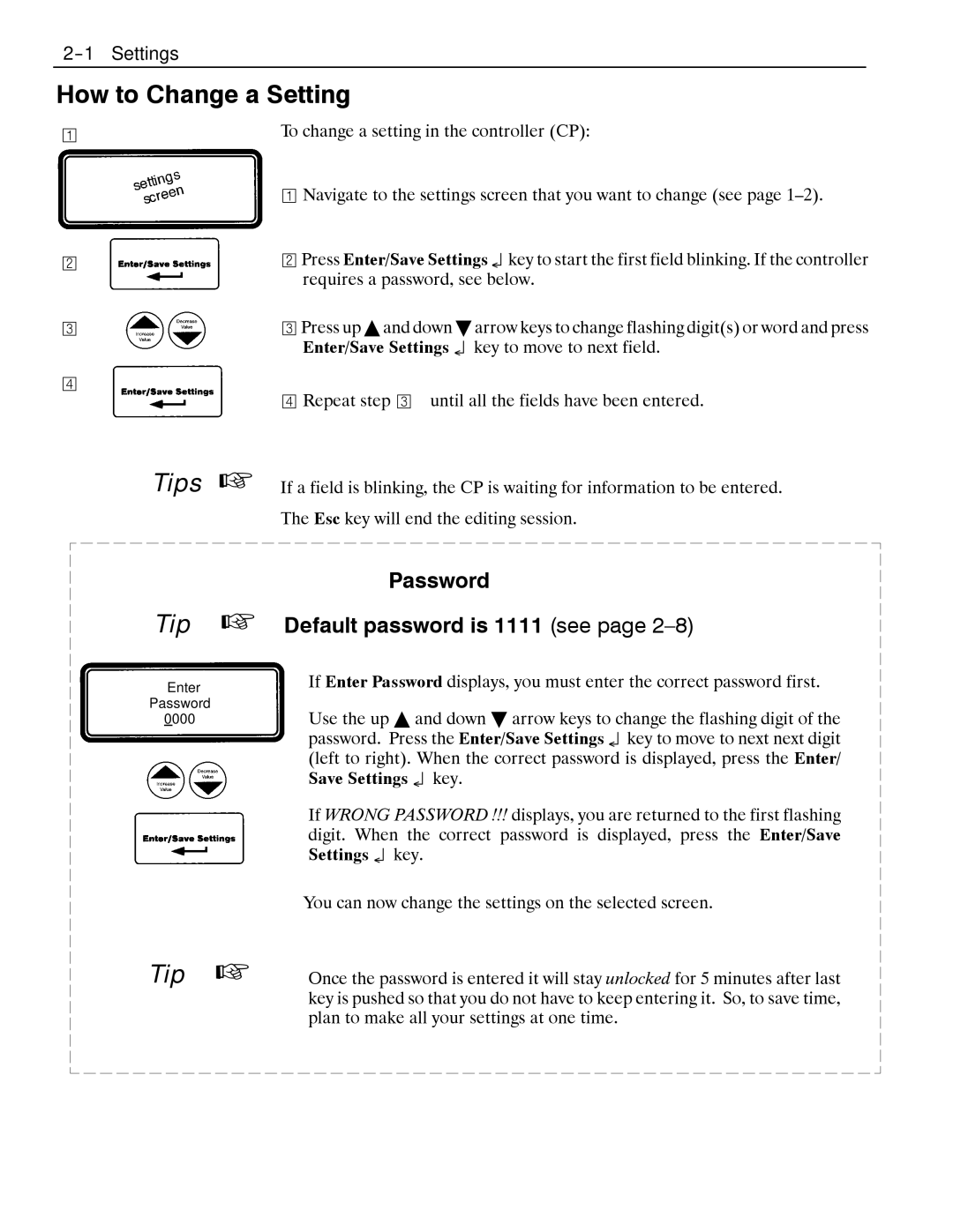 Emerson 7000, 4000 appendix How to Change a Setting, Tip 