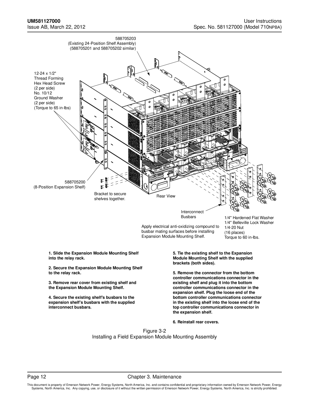 Emerson manual User Instructions Spec. No Model 710NPBA 