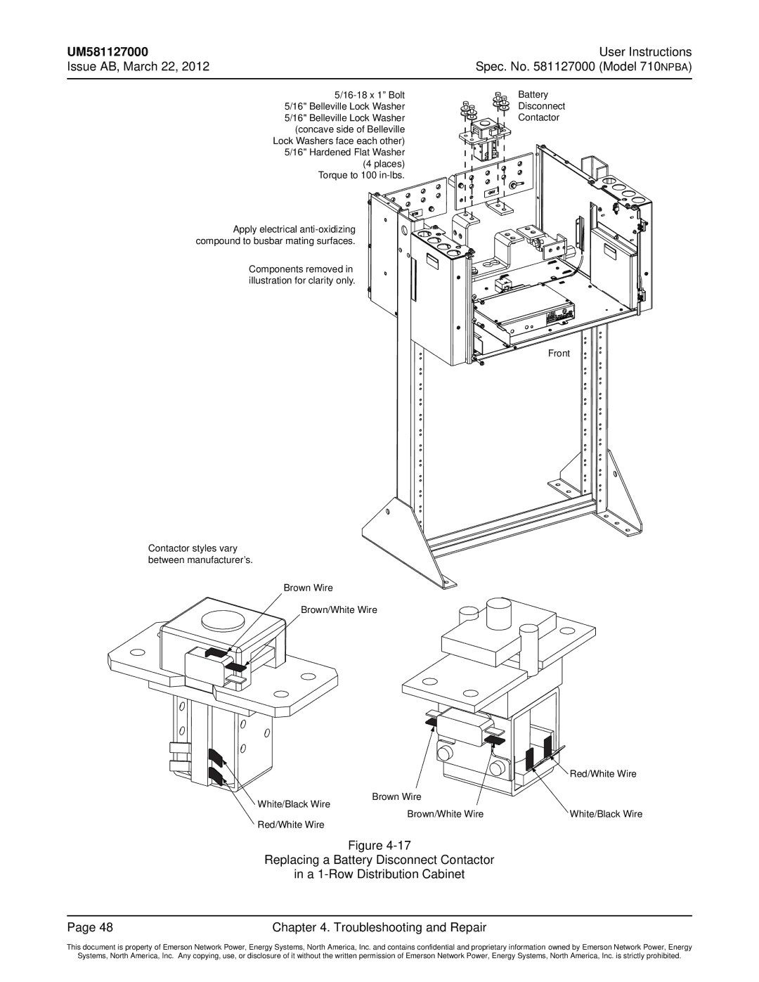 Emerson 710NPBA manual White/Black Wire 