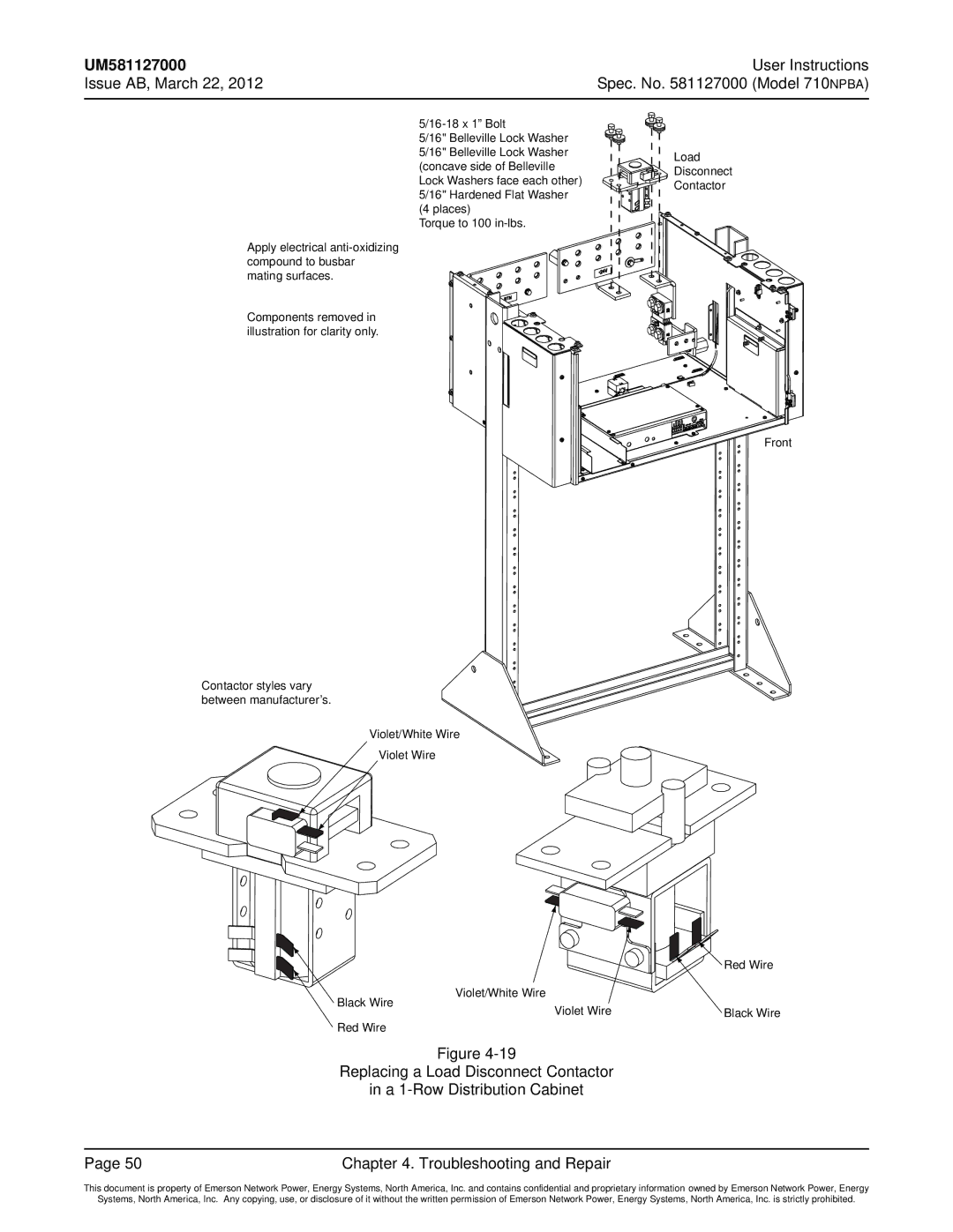 Emerson 710NPBA manual Black Wire 