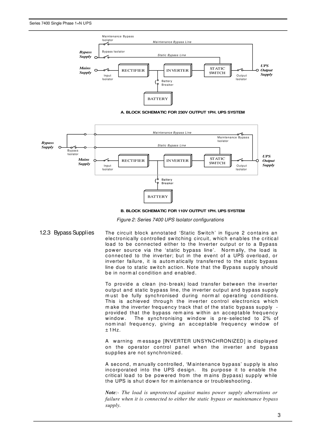 Emerson user manual Series 7400 UPS Isolator configurations 