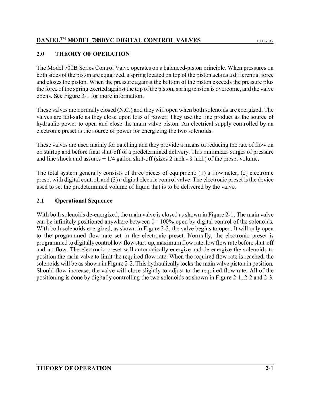 Emerson 788 DVC manual Operational Sequence 