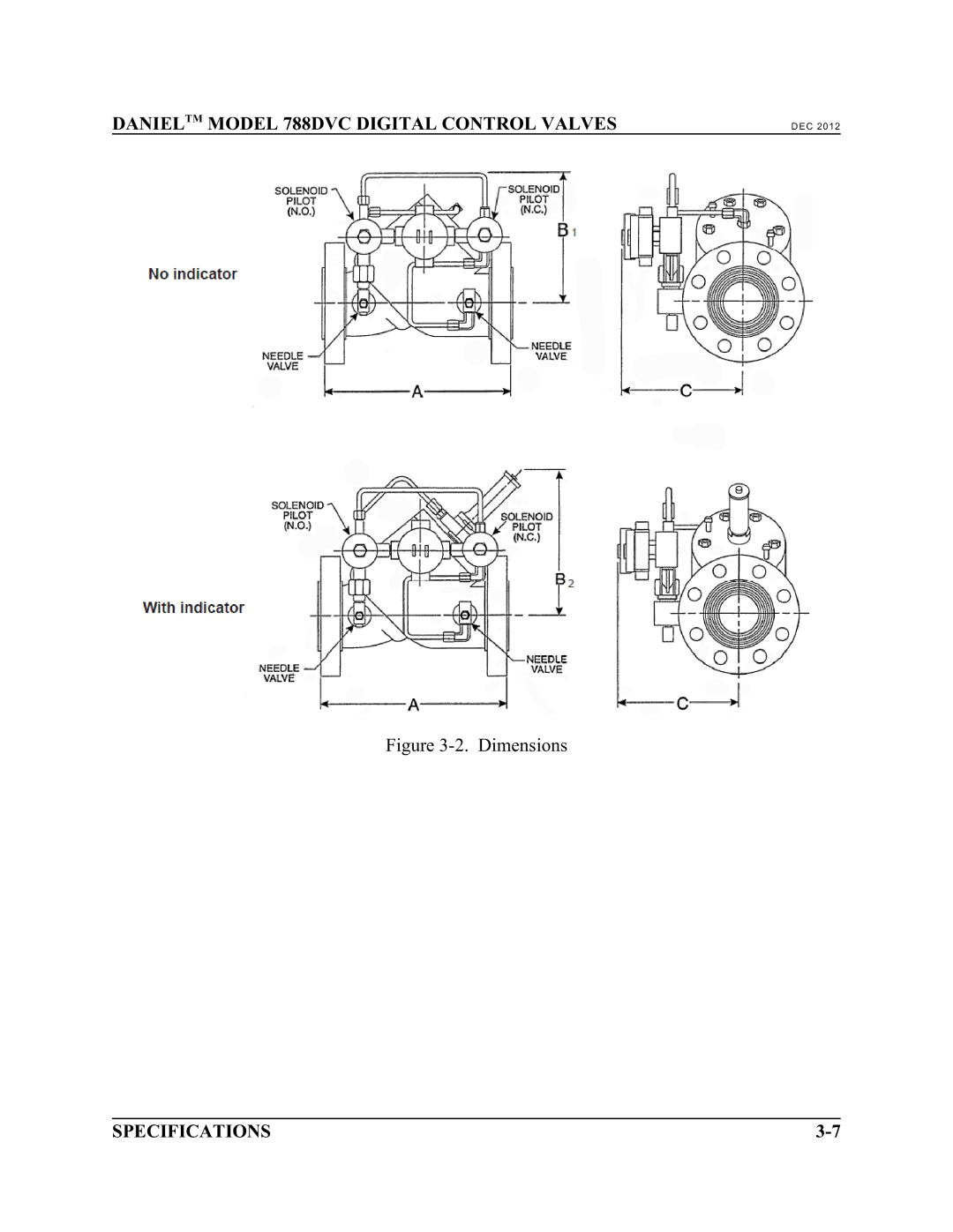 Emerson 788 DVC manual Dimensions 