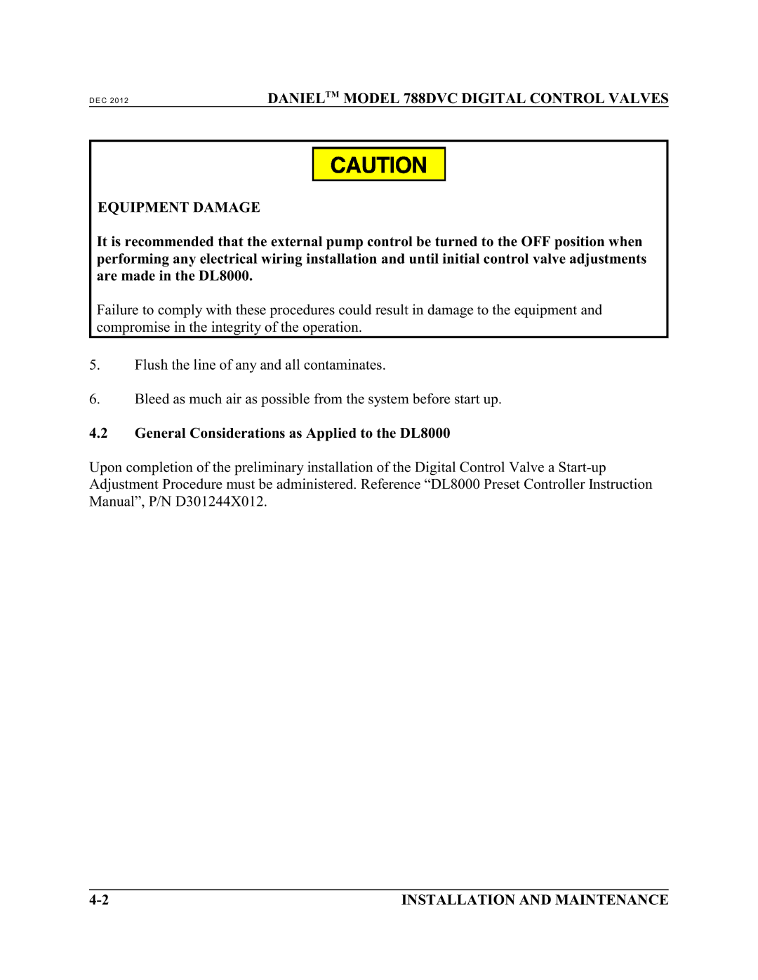 Emerson 788 DVC manual General Considerations as Applied to the DL8000 