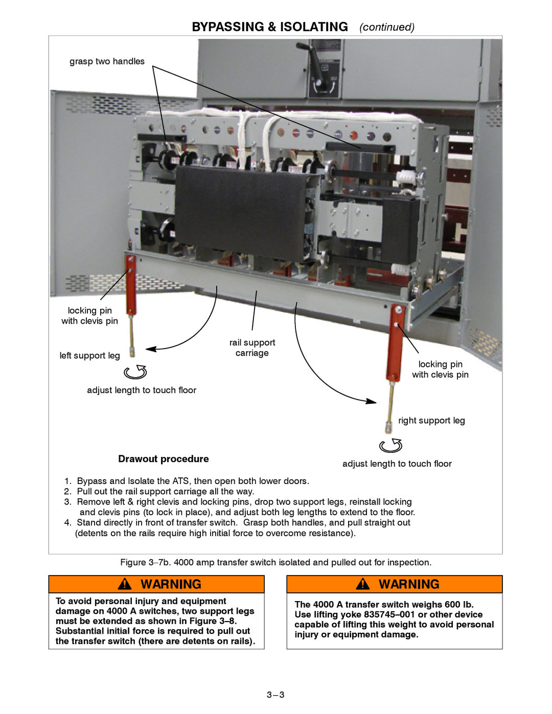 Emerson 7ATB manual Drawout procedure 