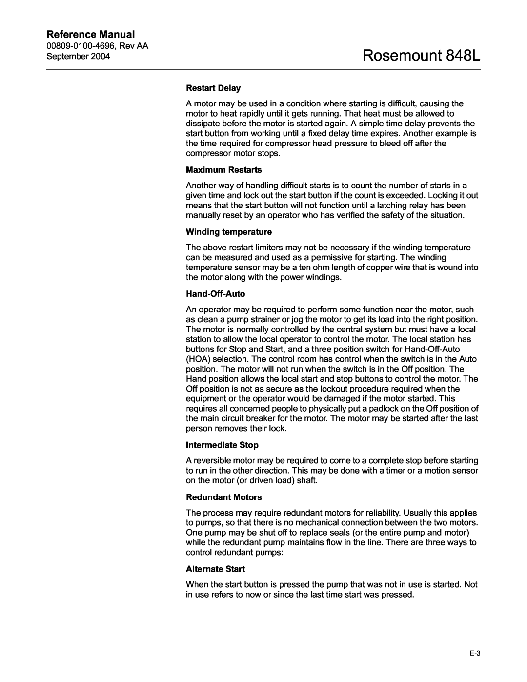 Emerson manual Rosemount 848L, Reference Manual, 00809-0100-4696,Rev AA September 