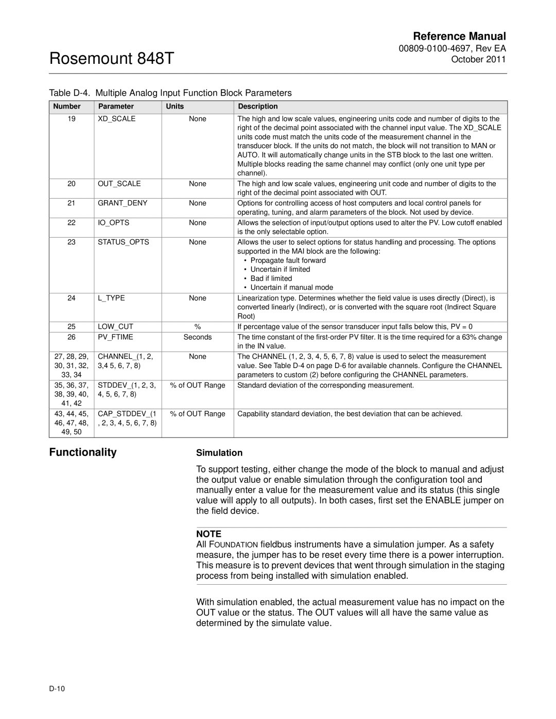 Emerson 848T manual Xdscale, CAPSTDDEV1 