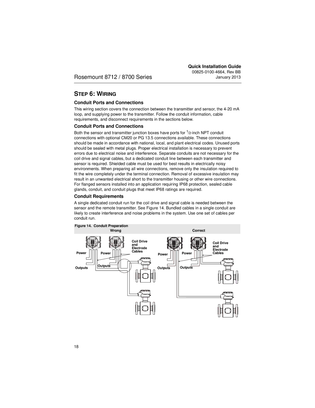 Emerson 8712E manual Wiring, Conduit Ports and Connections, Conduit Requirements, Power Outputs 