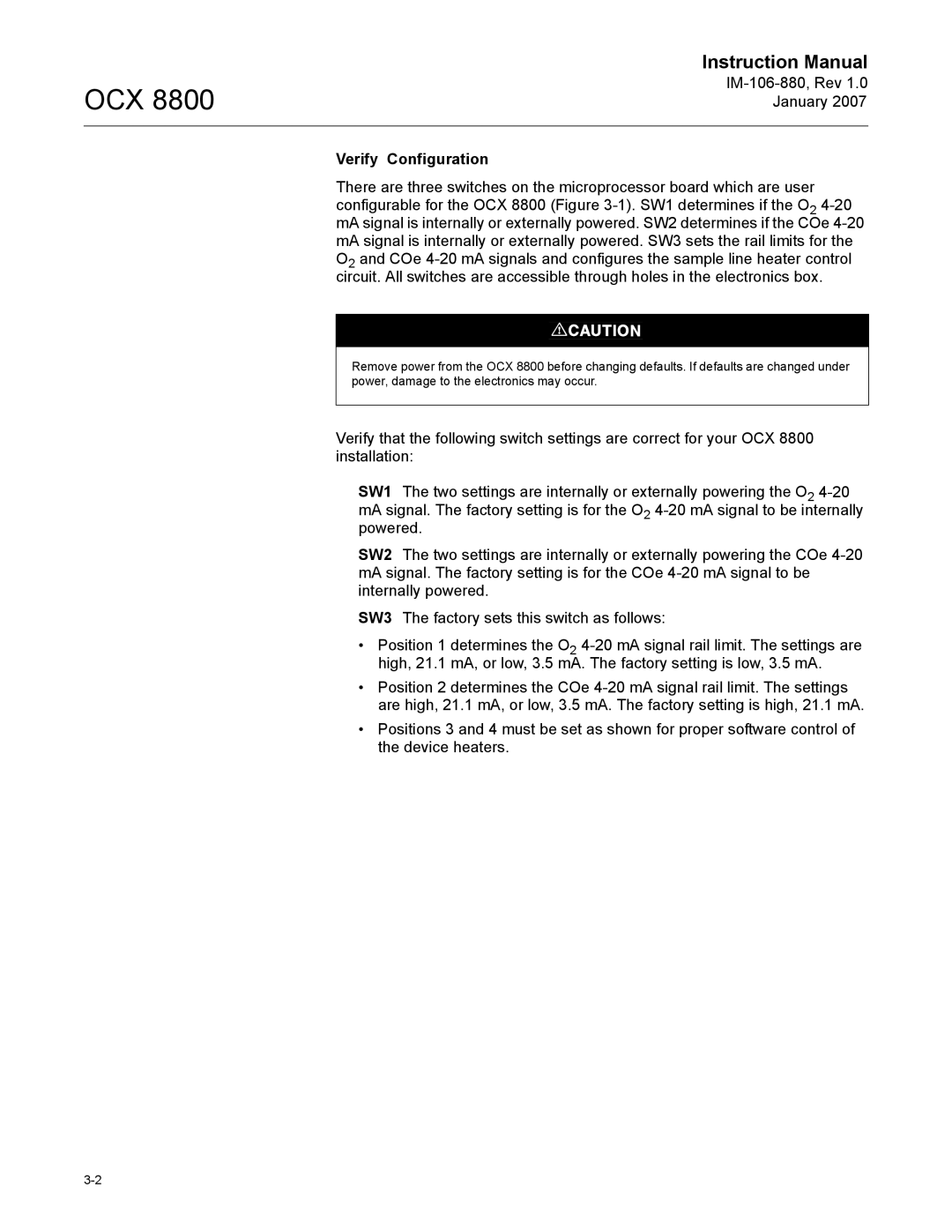 Emerson 8800 instruction manual Verify Configuration 