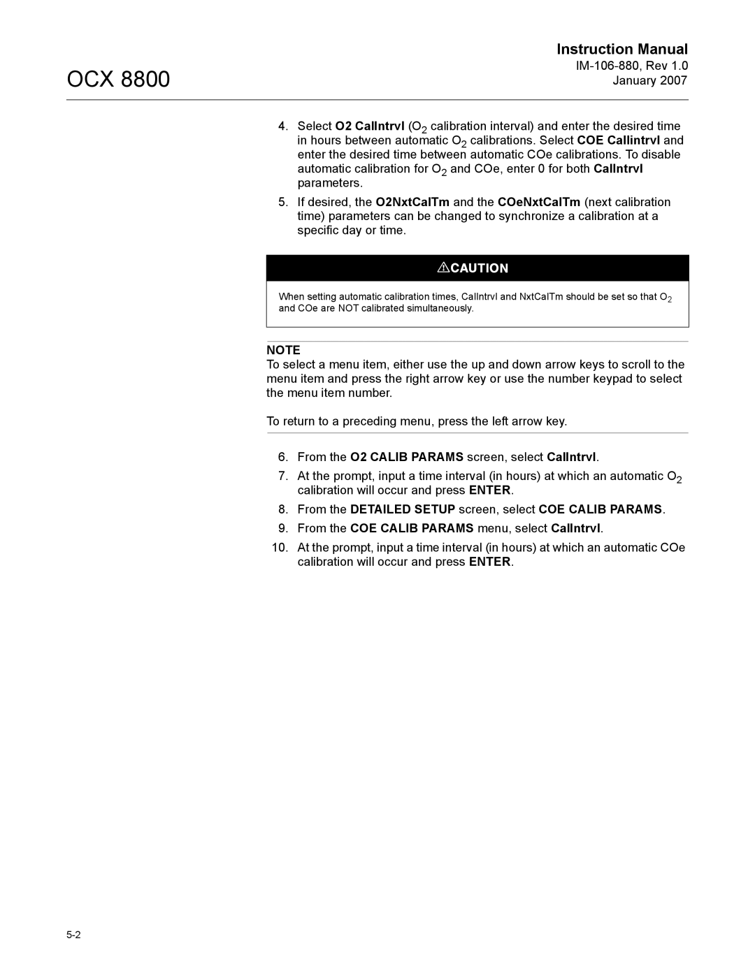 Emerson 8800 instruction manual Ocx 