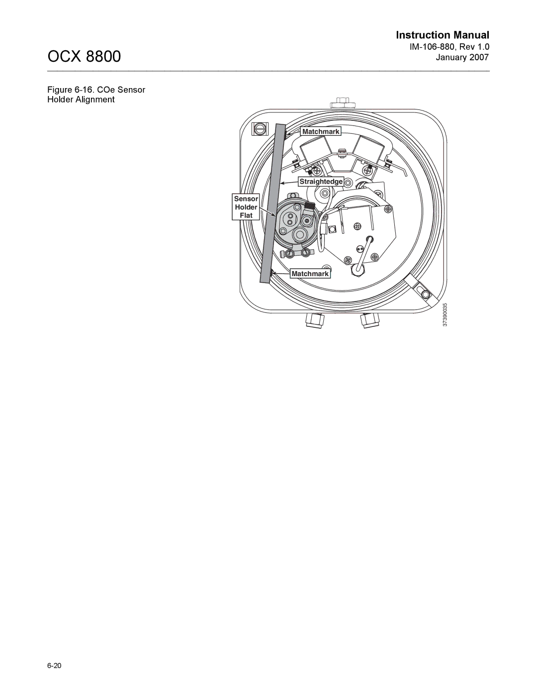 Emerson 8800 instruction manual COe Sensor Holder Alignment 