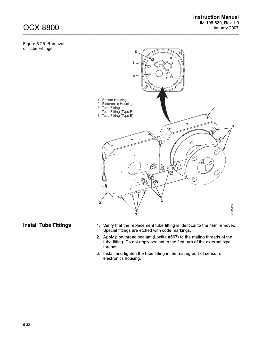 Emerson 8800 instruction manual Install Tube Fittings 