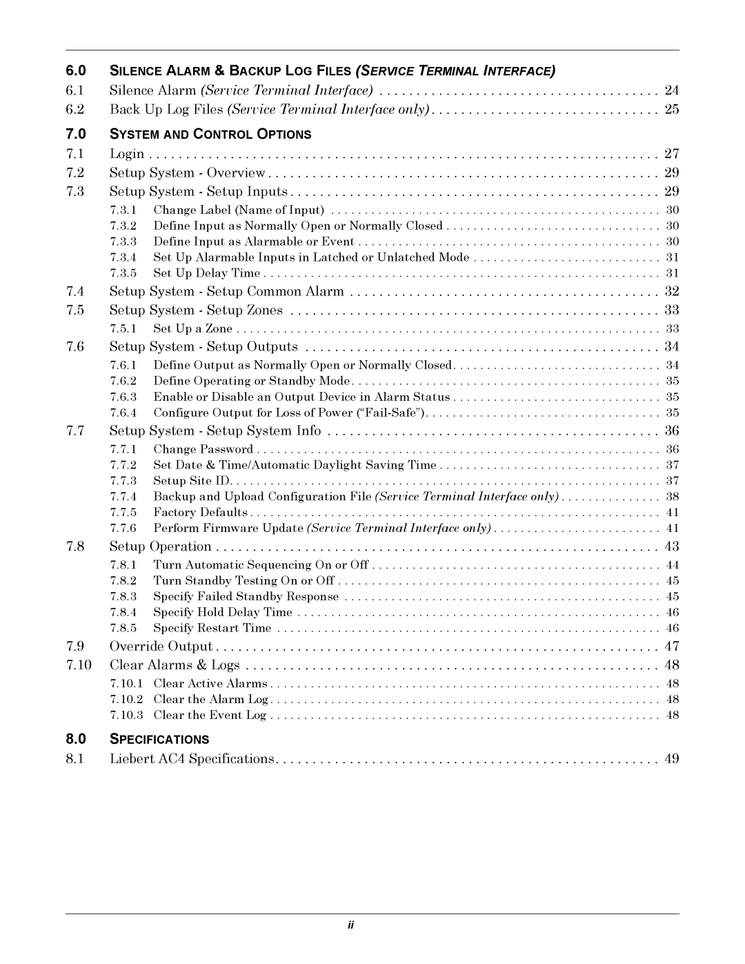 Emerson AC4 user manual Setup System Setup Common Alarm 7.5 Setup System Setup Zones 