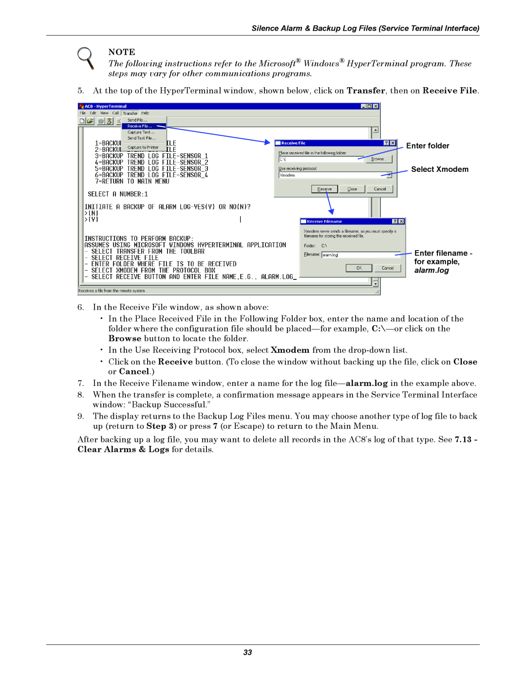 Emerson AC8 user manual In the Receive File window, as shown above 