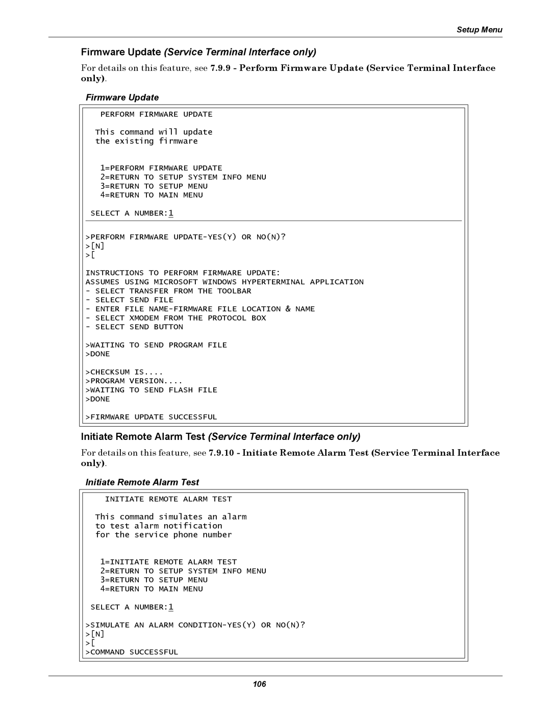 Emerson AC8 user manual Firmware Update, Initiate Remote Alarm Test 