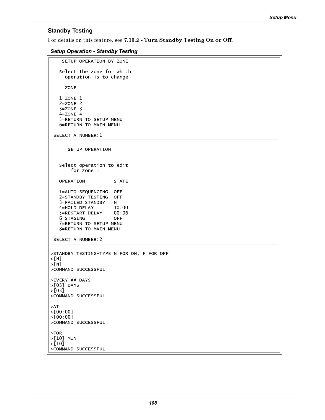 Emerson AC8 user manual Setup Operation Standby Testing 