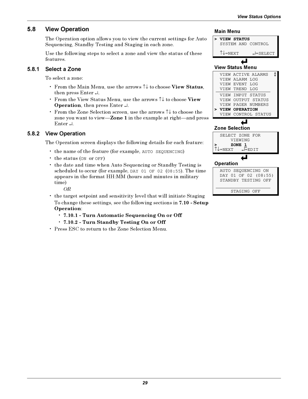 Emerson AC8 user manual View Operation, Select a Zone, Zone Selection 