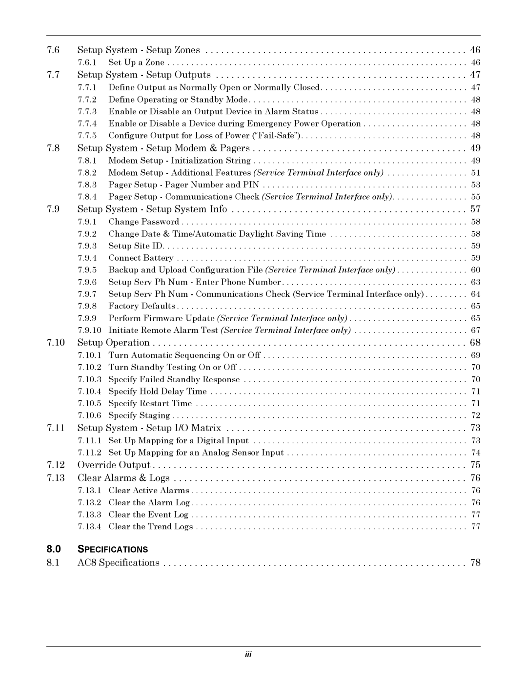 Emerson AC8 user manual Setup System Setup Zones 