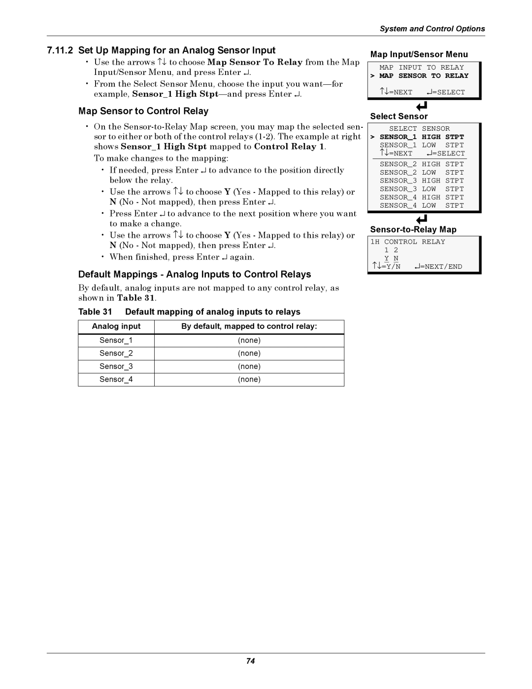 Emerson AC8 user manual Set Up Mapping for an Analog Sensor Input, Map Sensor to Control Relay 