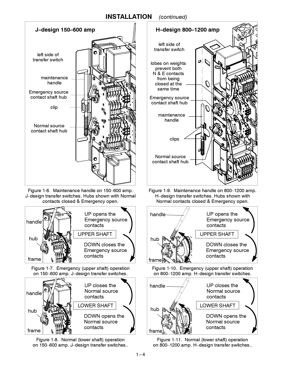 Emerson ADTS manual Design 150-600 amp, Design 800-1200 amp 