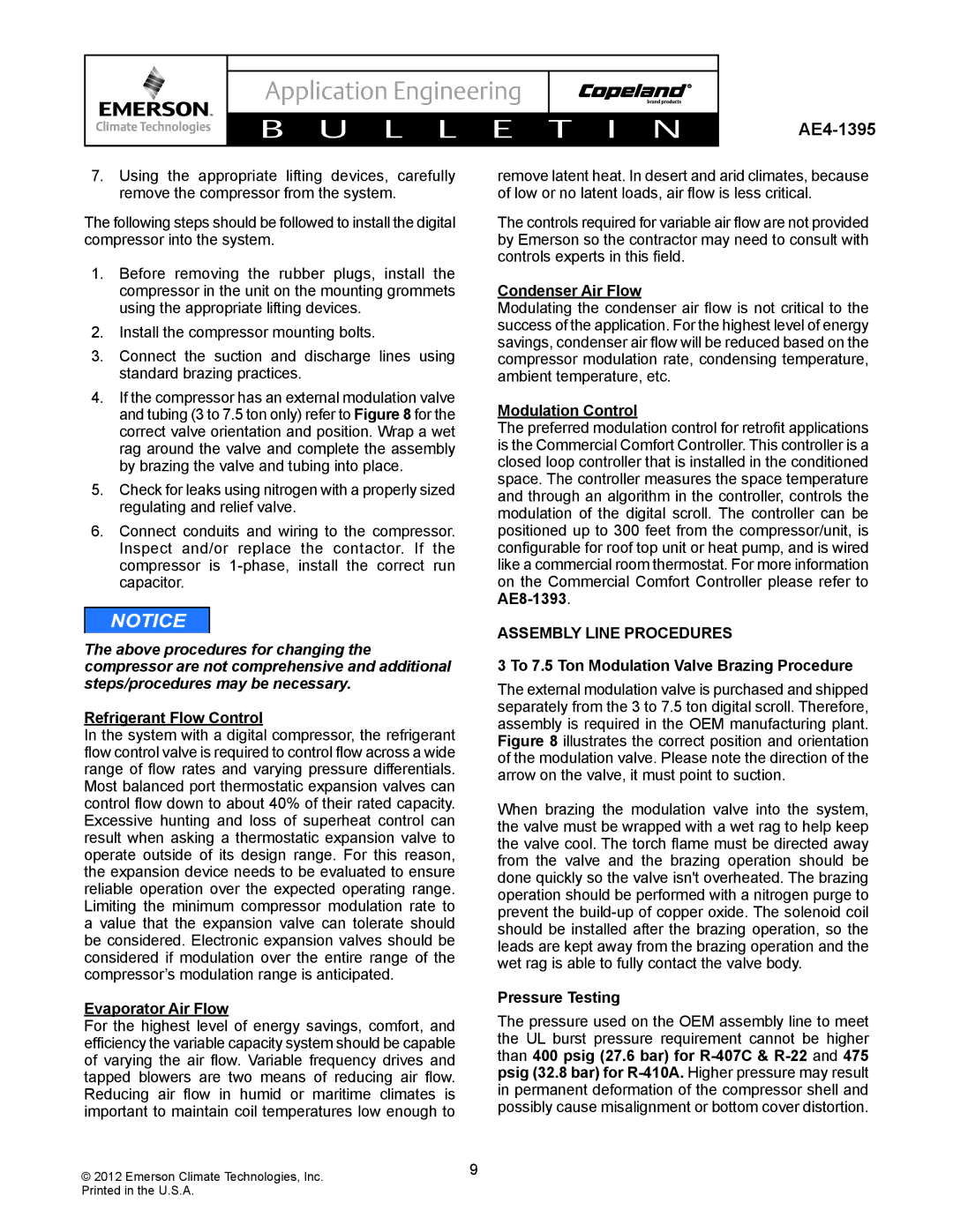 Emerson AE4-1395 manual Assembly Line Procedures 