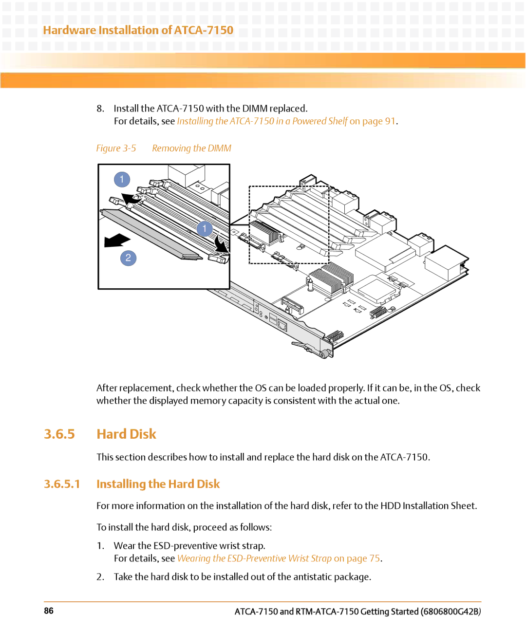 Emerson RTM-ATCA-7150 manual Installing the Hard Disk 