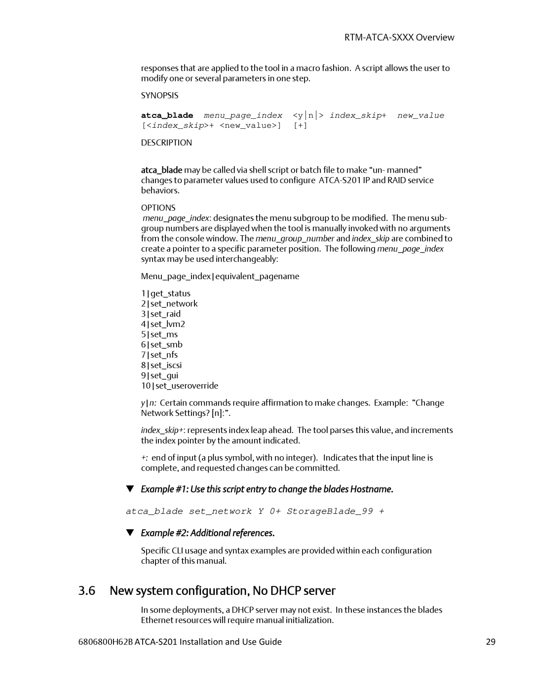 Emerson ATCA-S201 manual New system configuration, No Dhcp server,  Example #2 Additional references 