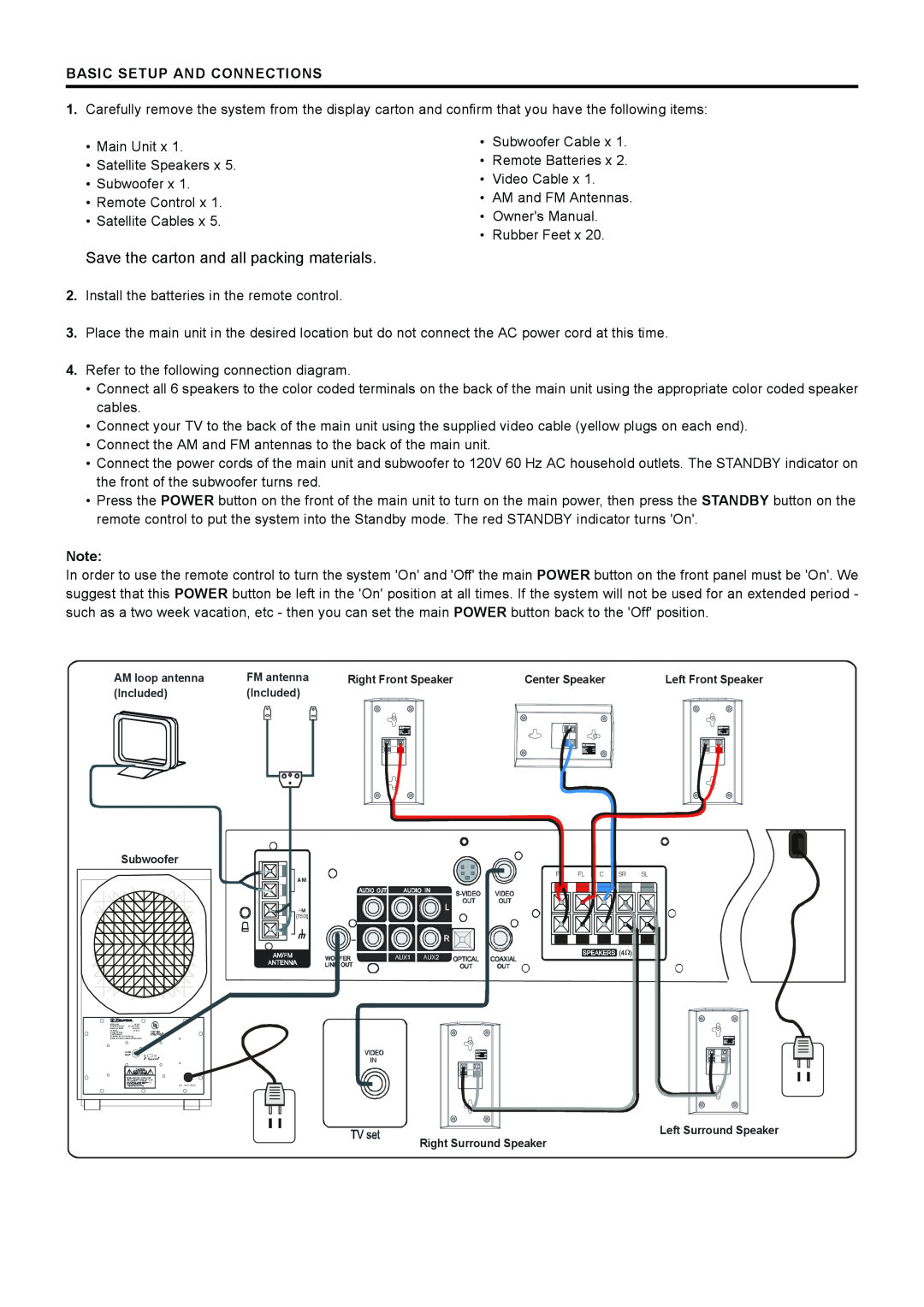 Emerson AV300 setup guide Save the carton and all packing materials, Basic Setup And Connections 